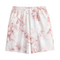 Rose Pink Marble Print Cotton Shorts