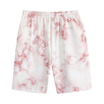 Rose Pink Marble Print Cotton Shorts