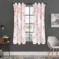 Rose Pink Marble Print Grommet Curtain Panels