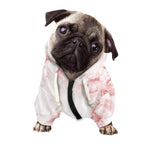 Rose Pink Marble Print Dog Zip Up Hoodie