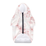 Rose Pink Marble Print Dog Zip Up Hoodie