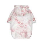 Rose Pink Marble Print Dog Zip Up Hoodie