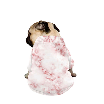 Rose Pink Marble Print Dog Zip Up Jacket