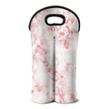 Rose Pink Marble Print Double Neoprene Wine Tote