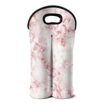 Rose Pink Marble Print Double Neoprene Wine Tote