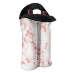 Rose Pink Marble Print Double Neoprene Wine Tote