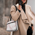 Rose Pink Marble Print Double Strap Bible Bag