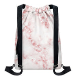 Rose Pink Marble Print Drawstring Backpack
