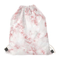 Rose Pink Marble Print Drawstring Bag