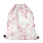Rose Pink Marble Print Drawstring Bag