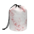 Rose Pink Marble Print Drawstring Makeup Bag