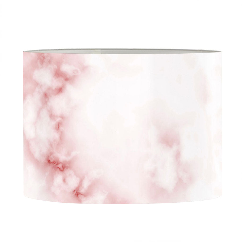 Rose Pink Marble Print Drum Lamp Shade