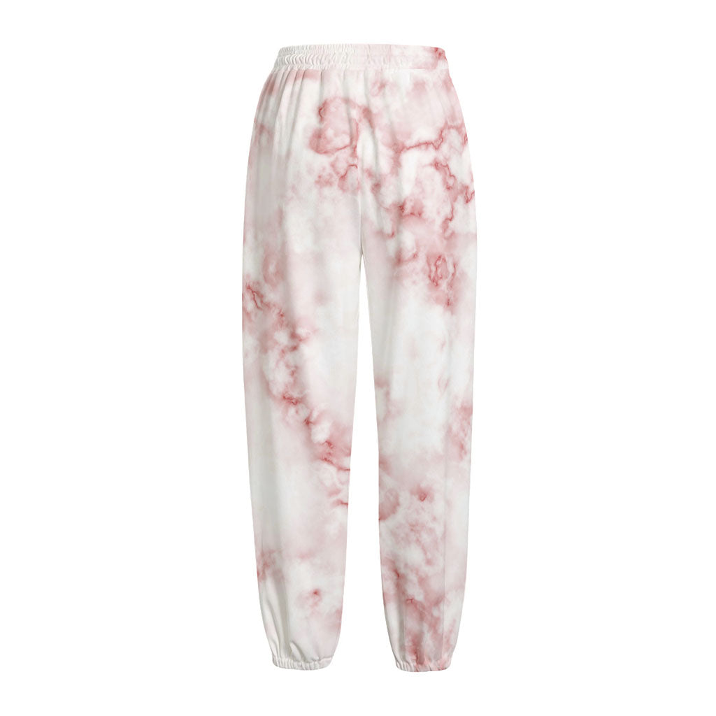 Rose Pink Marble Print Fleece Lined Knit Pants