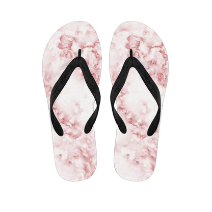 Rose Pink Marble Print Flip Flops