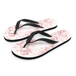Rose Pink Marble Print Flip Flops