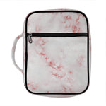 Rose Pink Marble Print Front Pocket Bible Bag