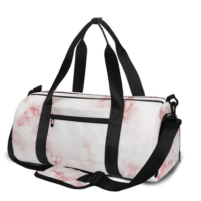 Rose Pink Marble Print Gym Bag