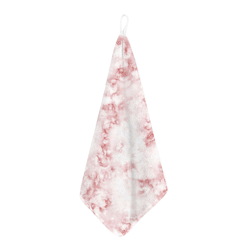 Rose Pink Marble Print Hand Towel