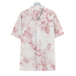 Rose Pink Marble Print Hawaiian Shirt