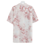 Rose Pink Marble Print Hawaiian Shirt