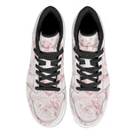 Rose Pink Marble Print High Top Leather Sneakers