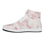 Rose Pink Marble Print High Top Leather Sneakers