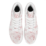 Rose Pink Marble Print High Top Leather Sneakers