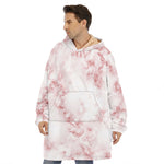Rose Pink Marble Print Hoodie Blanket