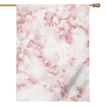 Rose Pink Marble Print House Flag