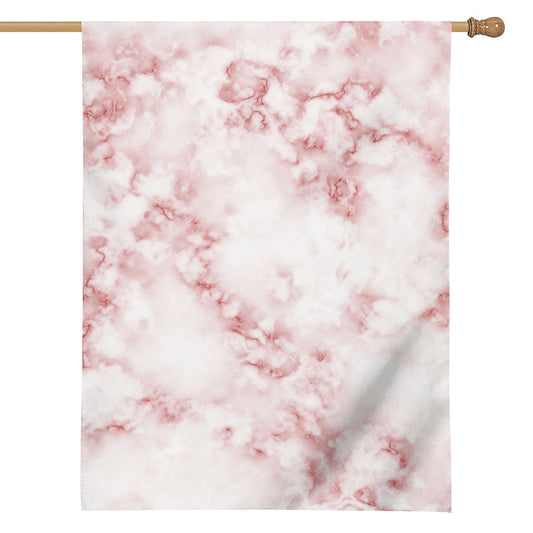 Rose Pink Marble Print House Flag