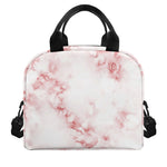 Rose Pink Marble Print Insulated Lunch Bag