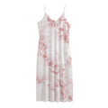 Rose Pink Marble Print Jersey Midi Cami Dress