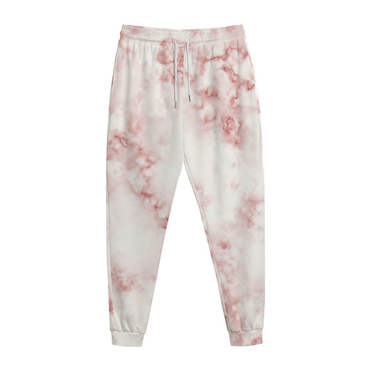 Rose Pink Marble Print Jogger Pants