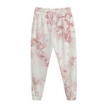 Rose Pink Marble Print Jogger Pants
