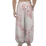 Rose Pink Marble Print Lantern Pants