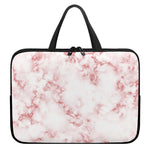 Rose Pink Marble Print Laptop Sleeve With Handle