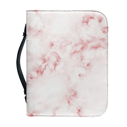 Rose Pink Marble Print Leather Bible Cover