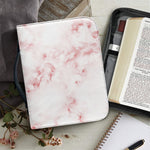 Rose Pink Marble Print Leather Bible Cover