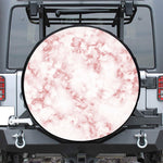 Rose Pink Marble Print Leather Spare Tire Cover
