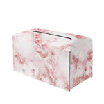 Rose Pink Marble Print Leather Tissue Box Cover