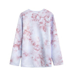 Rose Pink Marble Print Long Sleeve Short Coat