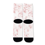 Rose Pink Marble Print Long Socks