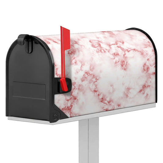 Rose Pink Marble Print Mailbox Cover