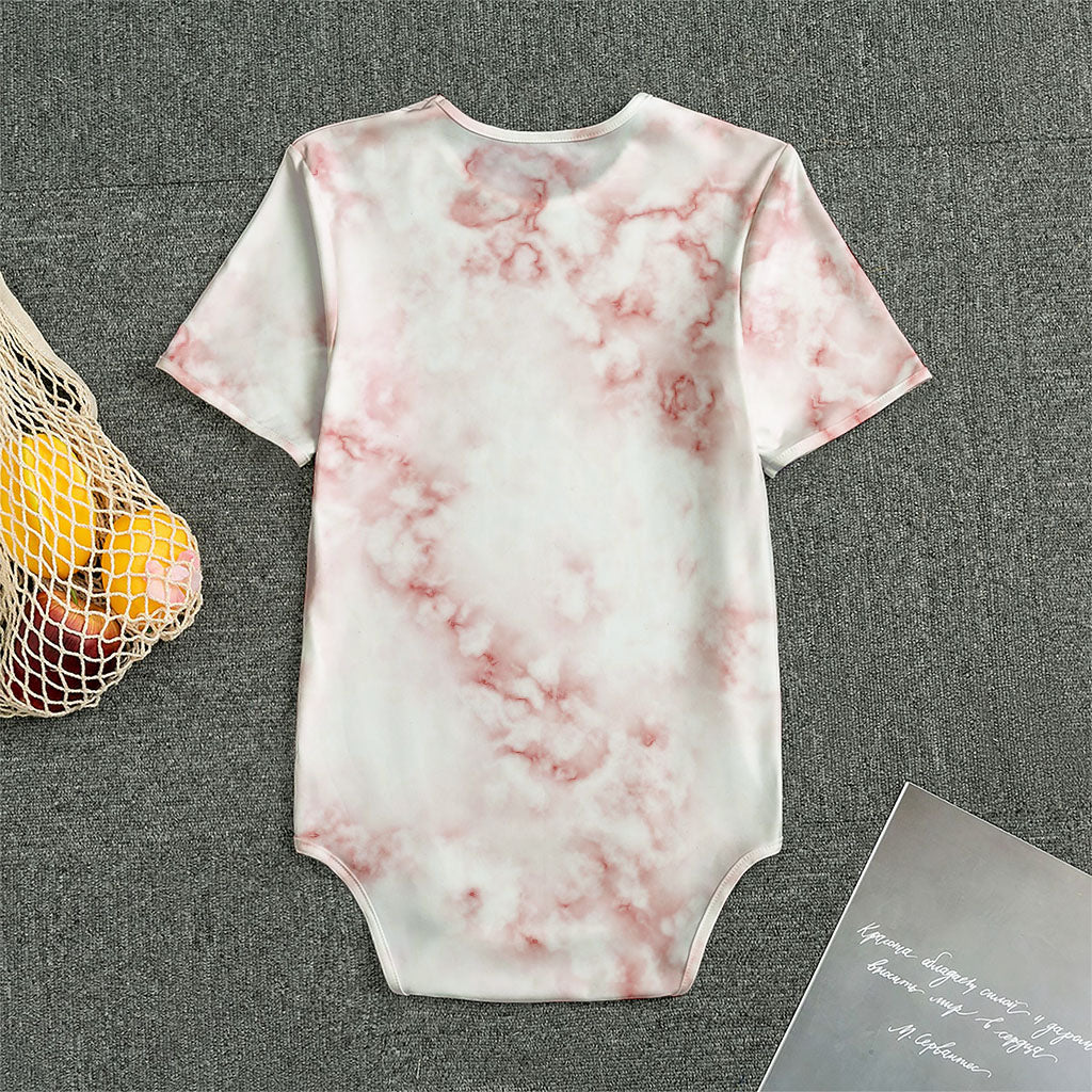 Rose Pink Marble Print Men's Bodysuit