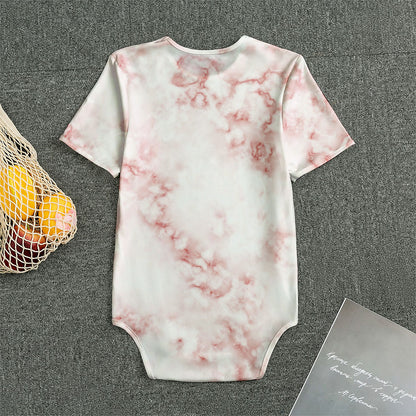 Rose Pink Marble Print Men's Bodysuit