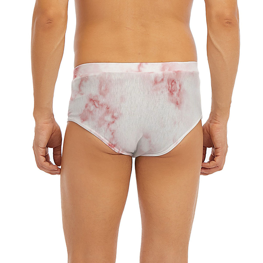 Rose Pink Marble Print Men's Briefs