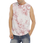 Rose Pink Marble Print Men's Fitness Tank Top