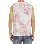 Rose Pink Marble Print Men's Fitness Tank Top