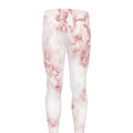 Rose Pink Marble Print Men's Leggings