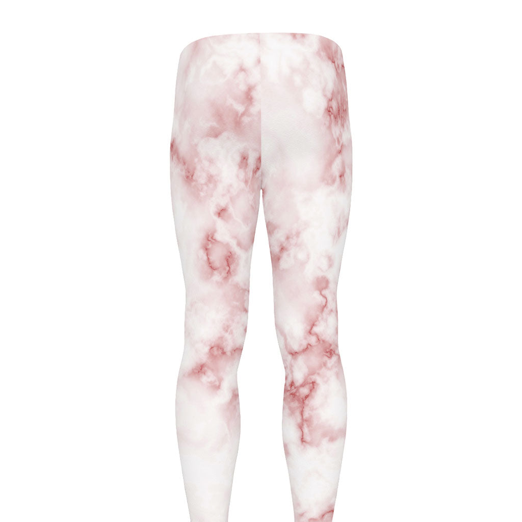 Rose Pink Marble Print Men's leggings